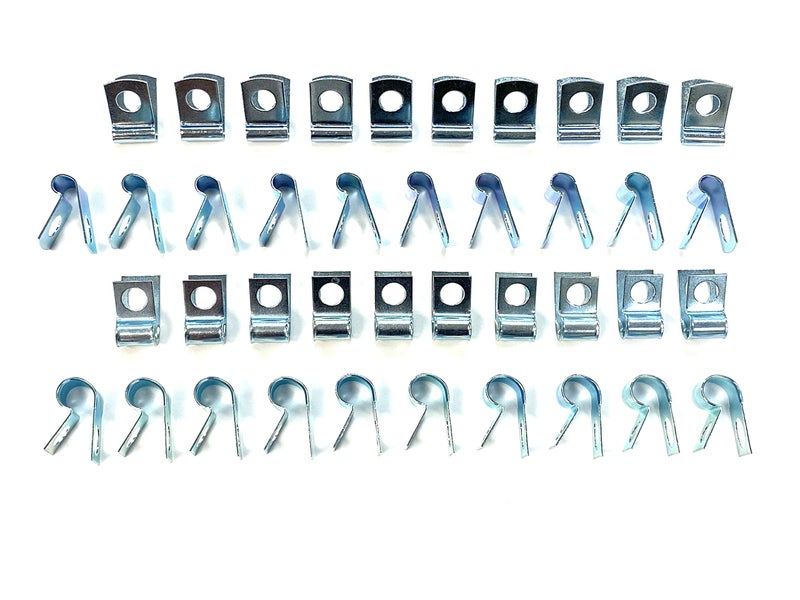 The Stop Shop Brake and Fuel Line Clip Assortment, 3/16, 1/4, 5/16 and 3/8 Inch Clips - (10 of each size)